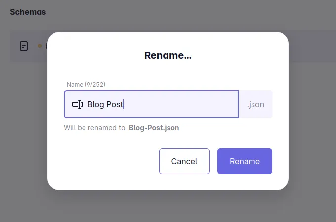 A screenshot of a file being renamed to "Blog Post".